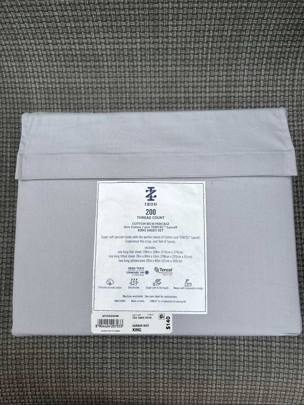 Gorgeous Super Soft Izod King Sheet Set in Classic Grey